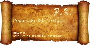 Poparadu Károly névjegykártya